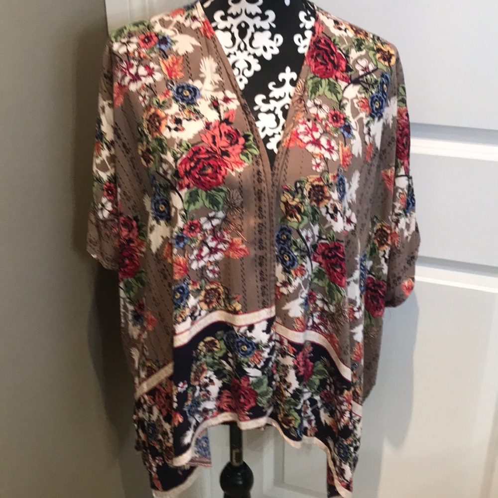 Fabulous colourful open flowy top